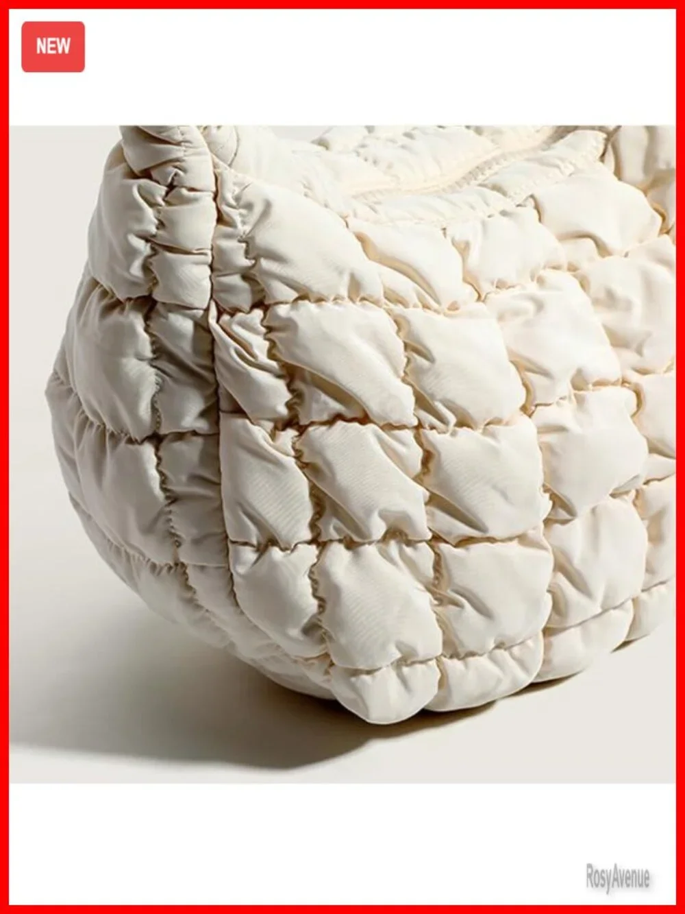 Quilted Puffer Hobo Bag Small Nylon Shoulder Purse
